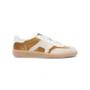 SANTONI WOMEN'S GOLD AND BEIGE VELVET