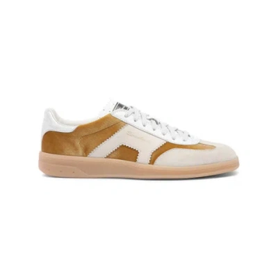 Santoni Women's Gold And Beige Velvet