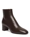 Santoni Leather Mid-heel Ankle Boot In Brown