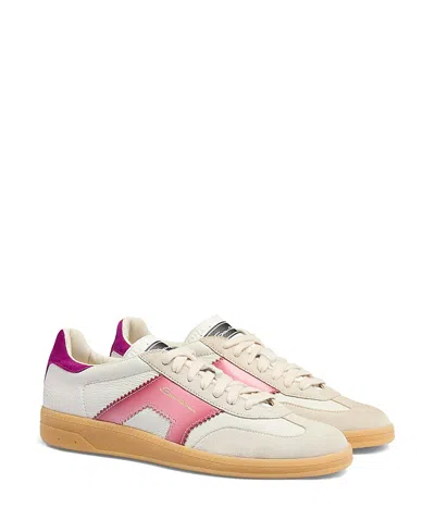 SANTONI WOMEN'S LEATHER AND SUEDE DBS OLY SNEAKER