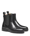 Santoni Elastic-panel Leather Boots In Black