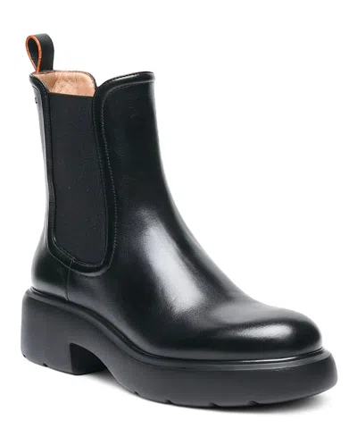 Santoni Leather Easy Ankle Boot In Black