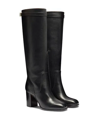 Santoni Women's Leather High-heel Boot In Black