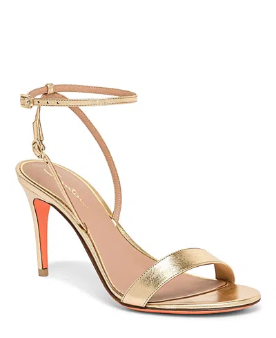 Santoni Women's Leather High-heel Sandals In Gold