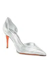 Santoni Leather High-heel Pump In Silver