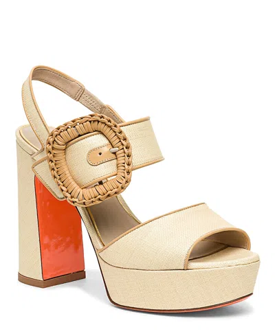 Santoni Leather High-heel Sandal In Multi