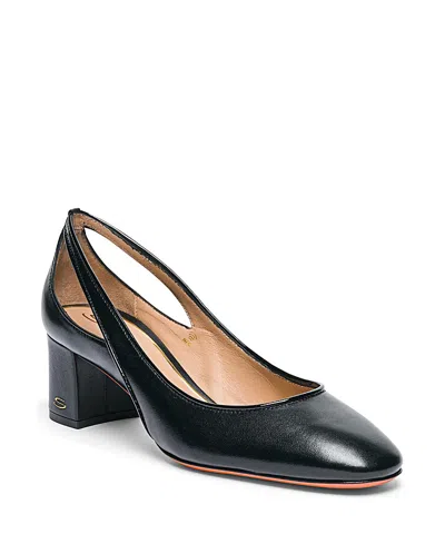 Santoni Women's Leather Mid-heel Pump In Black