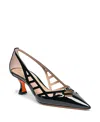 Santoni Women's Leather Mid-heel Pump In Black