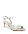 Santoni Mid-heel Sandal In Silver