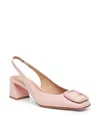 Santoni Women's Leather Mid-heel Slingback In Pink
