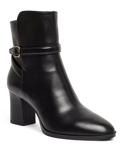 Santoni Women's Leather Mid-heel Ankle Boot In Black