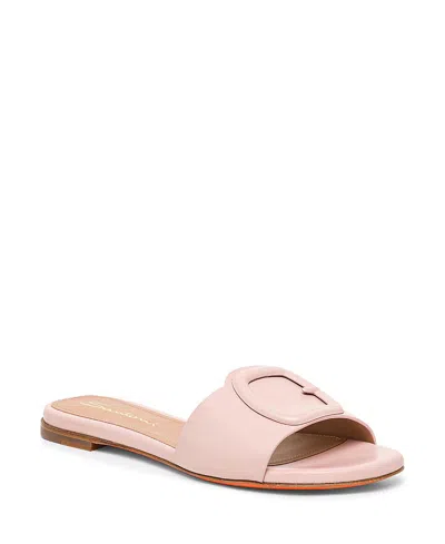 Santoni Women's Leather Slide Sandal In Pink