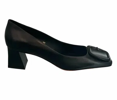 Santoni Women's Leather Square Toe Pump In Black