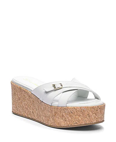 Santoni Women's Leather Wedge In White