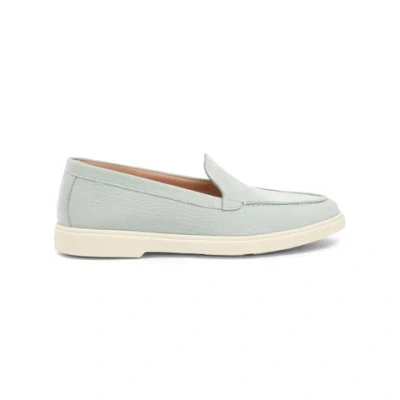 Santoni Women's Light Blue Nubuck Loafer