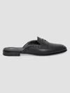 Santoni Granato Leather Mule In Black
