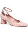 Santoni Marta Patent Ankle-strap Pumps In Nude