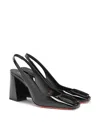 Santoni Women's Patent Leather High-heel Slingback Pumps In Black