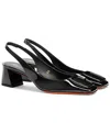 Santoni Lemon Patent Sling Back In Black