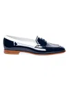 SANTONI WOMEN'S PATENT LEATHER PENNY LOAFERS