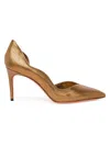 Santoni Leather High-heel Pump In Gold