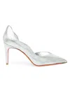 Santoni Leather High-heel Pump In Silver