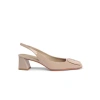 SANTONI WOMEN'S PINK PATENT LEATHER MID-HEEL SLINGBACK