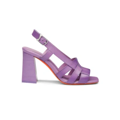 Santoni Women's Purple Leather High-heel Beyond Sandal