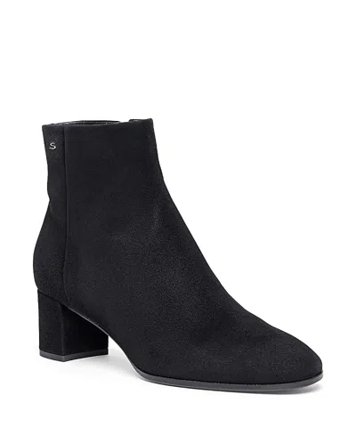 Santoni Women's Suede Ankle Boot In Black