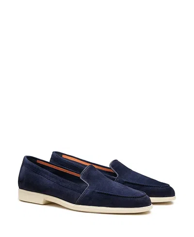 Santoni Suede Loafer In Blue