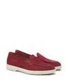 Santoni Yaltamoc Suede Slip-on Loafers In Red