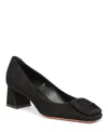 Santoni Women's Suede Low-heel Pump In Black