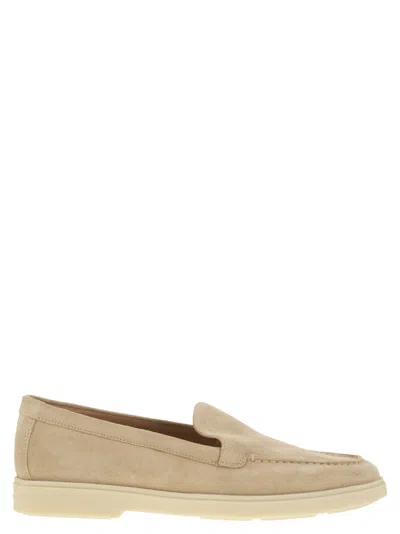 Santoni Women Suede Moccasin In Brown