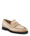 Santoni Women's Suede Penny Loafer In Nude