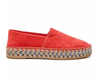 Santoni Women's Suede Platform Espadrille In Orange
