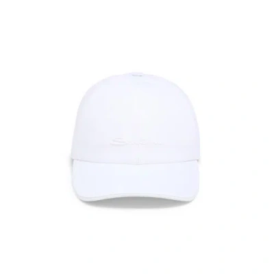 Santoni Women's White Cotton Baseball Cap