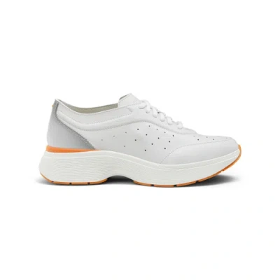 Santoni Women's White Leather Easy Bounce Sneaker Puro White