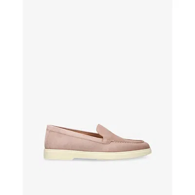 Santoni Womens Pale Pink Almond-toe Suede Loafers Eur 36 / 3 Uk