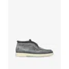 Santoni Suede Fortune Ankle Boots In Grey/light