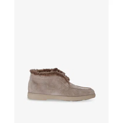 Santoni Womens Brown Fortune Suede Ankle Boots Eur 36.5 / 3.5 Uk