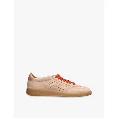 Santoni Womens Pale Pink Oly Pulse Suede Low-top Trainers Eur 40 / 7 Uk