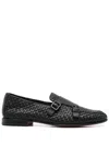 Santoni Leather Carlos Double-strap Monk Shoes In Black