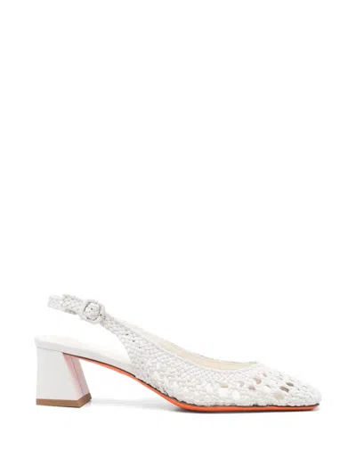 Santoni Woven Slingback Pumps In Multi