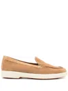 Santoni Suede Loafers In C50 Light Brown