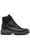 Santoni Suede Farah Hiker Boots In Black