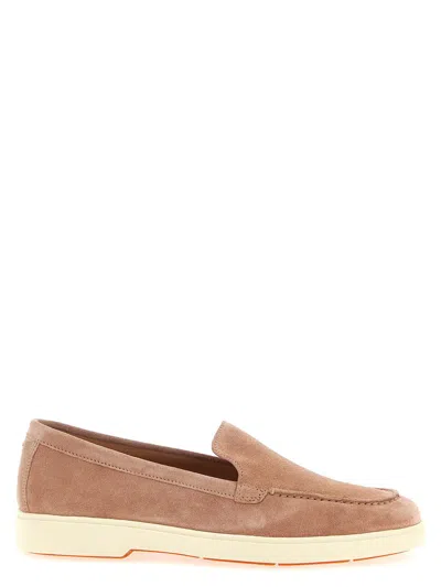 Santoni Yaltamoc Suede Loafer In Pink