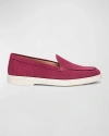 SANTONI YALTAMOC SUEDE SLIP-ON LOAFERS