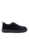 Santoni Suede Sneakers In Blue