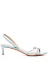 Santoni 50mm Leather Sandals In Blue