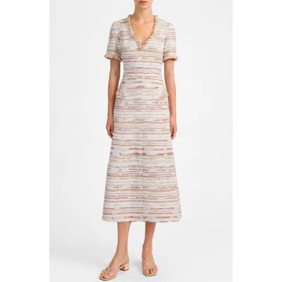 Santorelli Adelle Midi A-line Dress In White